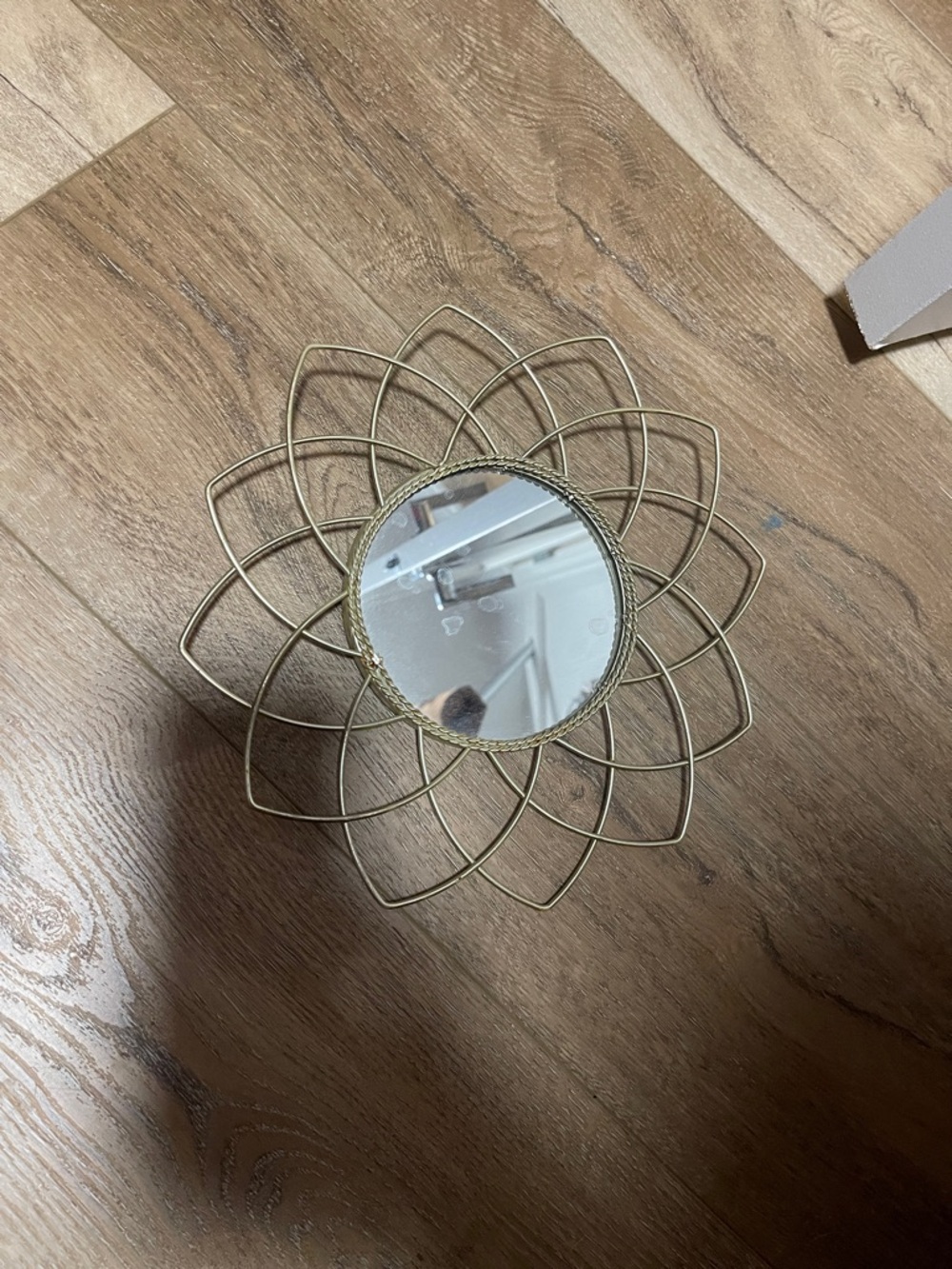 Small Gold Floral Wire Frame Wall Mirror - Brand Unknown